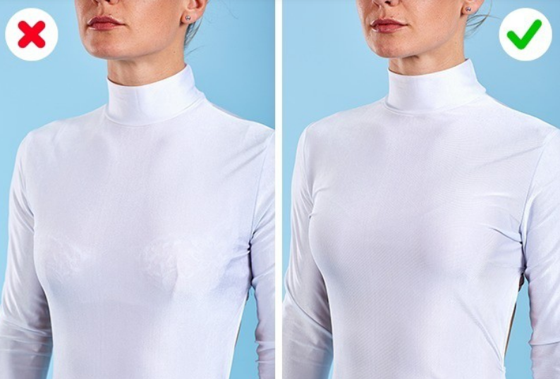 Mặc áo lót có chất liệu và màu sắc phù hợp