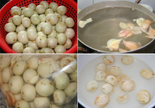 Chuẩn bị cà pháo tươi và quả đều để làm cà pháo mắm ruốc