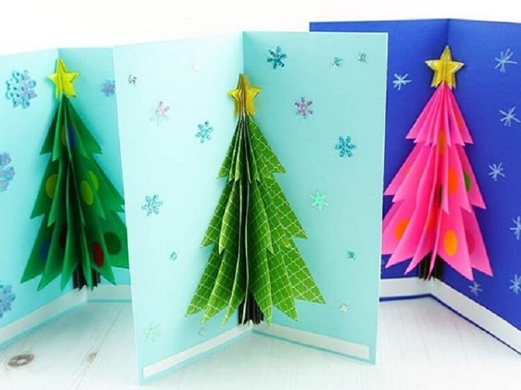 Thiệp giáng sinh cây thông 3D