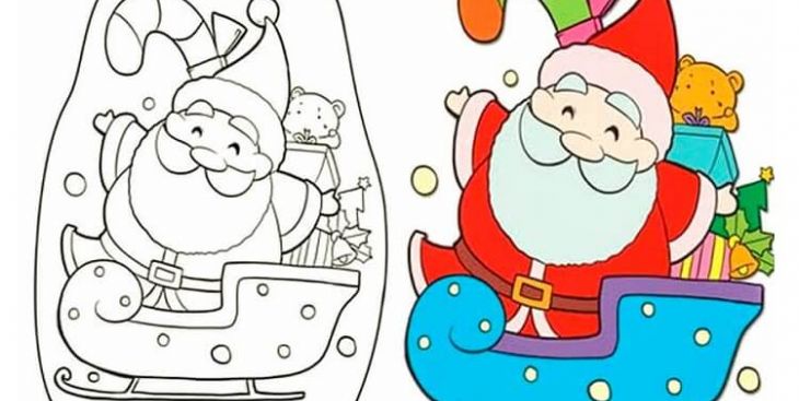 Bộ sưu tập Giáng sinh tranh tô màu ông già Noel đẹp dành cho bé