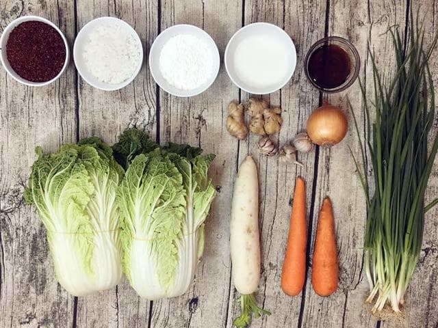 Nguyên liệu làm món kim chi Hàn Quốc
