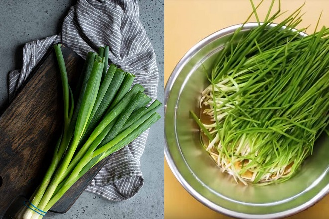 Sơ chế hành lá