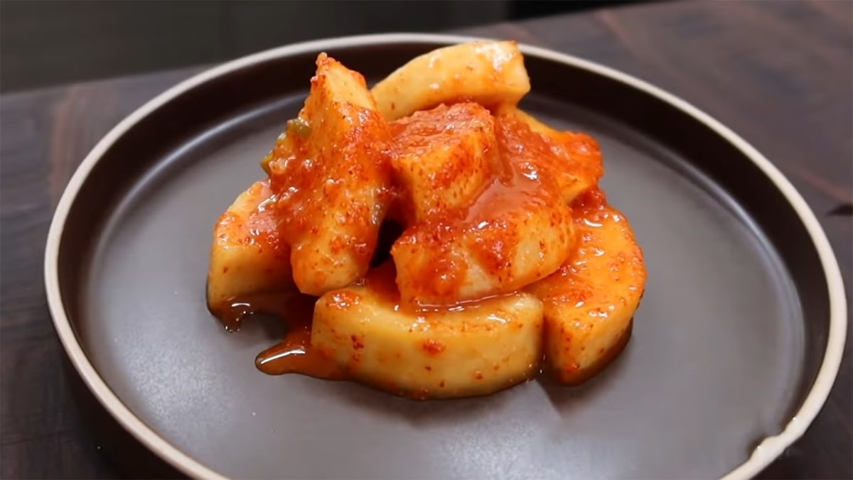 Món kim chi củ cải sau khi thành phẩm có hương vị thơm ngon