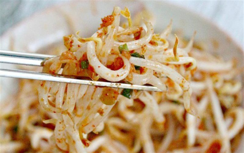 Món kim chi giá đỗ thành phẩm có mùi vị thơm ngon