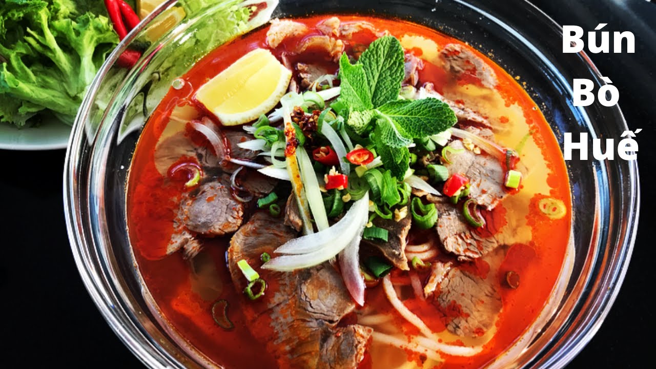 Món bún bò Huế khi thành phẩm có hương vị thơm ngon