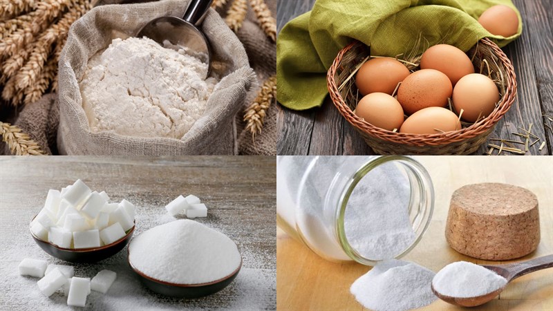 Chuẩn bị nguyên liệu làm bánh rán Doremon