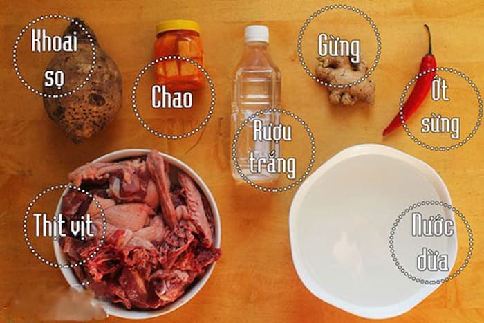 Chuẩn bị nguyên liệu làm vịt nấu chao